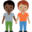 people holding hands, dark skin tone, medium skin tone